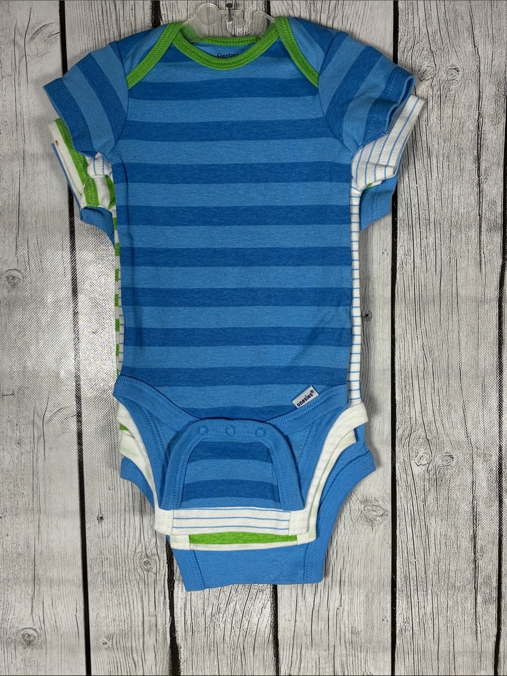 Gerber Blue and Green "Seriously Cute" Infant One-Piece Bodysuit Set - Picture 8 of 10